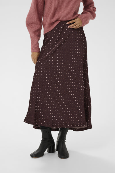 ZaniaIW Skirt Brown Bordeaux Small Dot - 305 - 30111253 Thumbnail