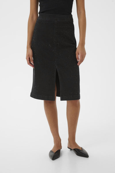 AALIAIW PENCIL SKIRT BLACK SHATTERED STONES - 30112102 Thumbnail