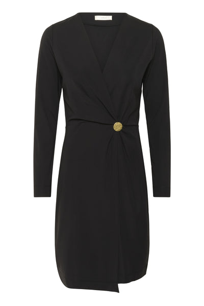KASEYIW FAKE WRAP DRESS Black - 194008 - 30112119 Thumbnail