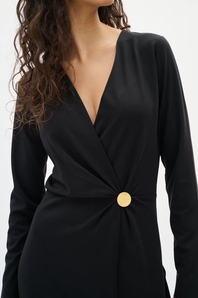 KASEYIW FAKE WRAP DRESS Black - 194008 - 30112119 Thumbnail