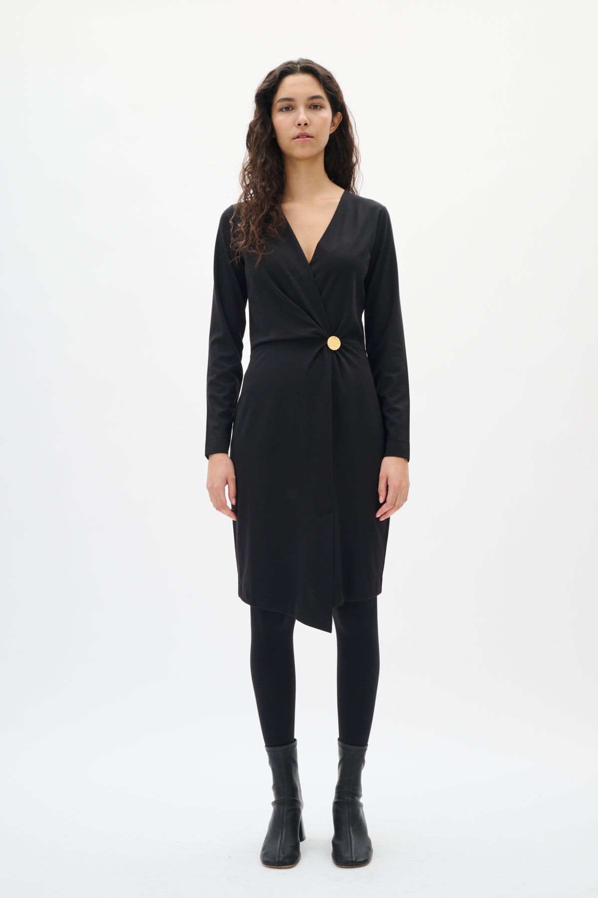 KASEYIW FAKE WRAP DRESS Black - 194008 - 30112119