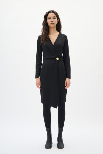 KASEYIW FAKE WRAP DRESS Black - 194008 - 30112119 Thumbnail