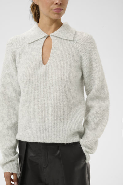 NIASIW POLO New Light Grey Melange - 30028 - 30112170 Thumbnail