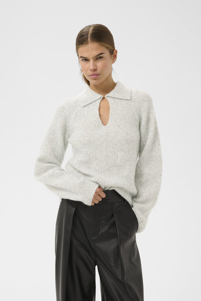 NIASIW POLO New Light Grey Melange - 30028 - 30112170 Thumbnail