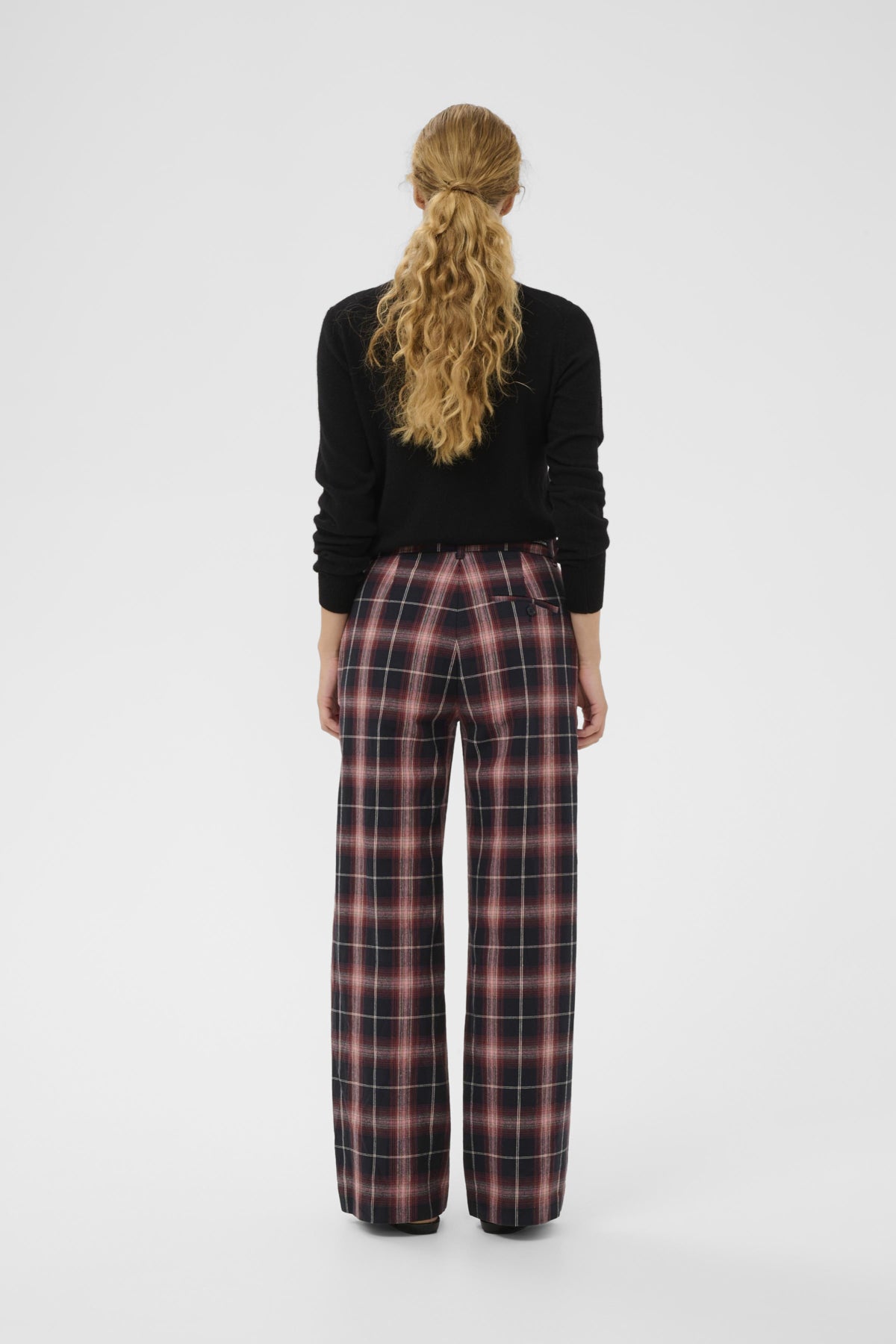 CALROSEIW PANT LIGHT PINK TWILL CHECK - 90000 - 30112191