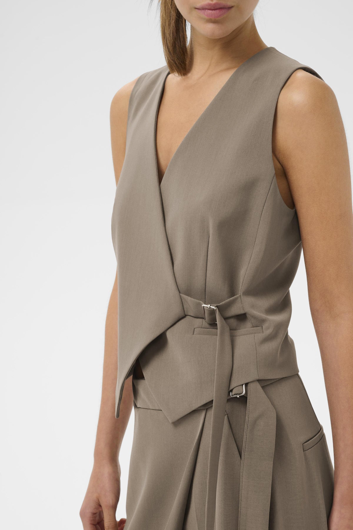 HAISLYIW WAISTCOAT Sandy Grey Melange - 1813041 - 30112220