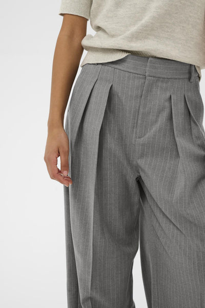 HOSANNAIW PLEATED PANT New Light Grey Melange - 30028 - 30112224 Thumbnail
