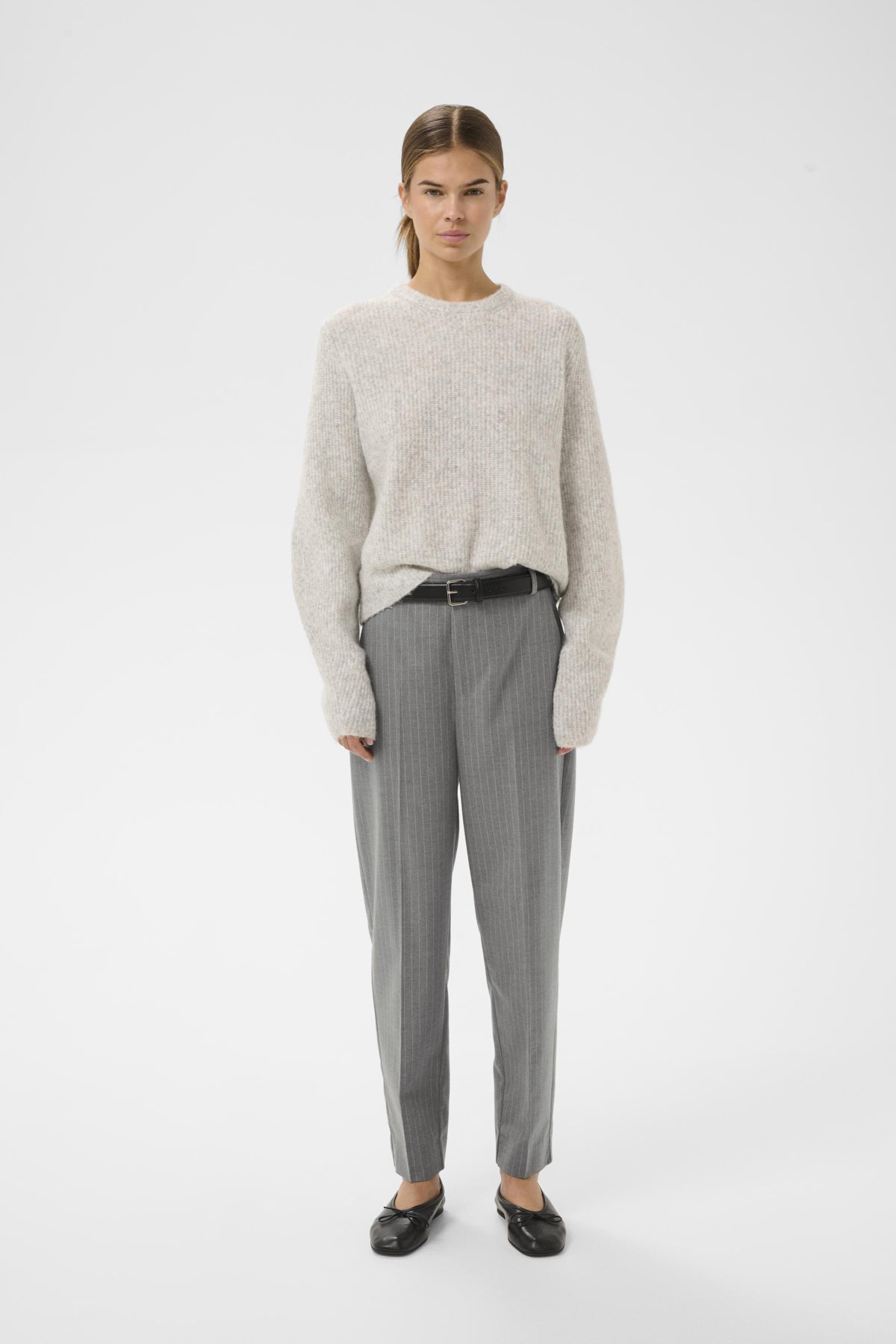 HOSANNAIW CIGARETTE PANT New Light Grey Melange - 30028 - 30112225