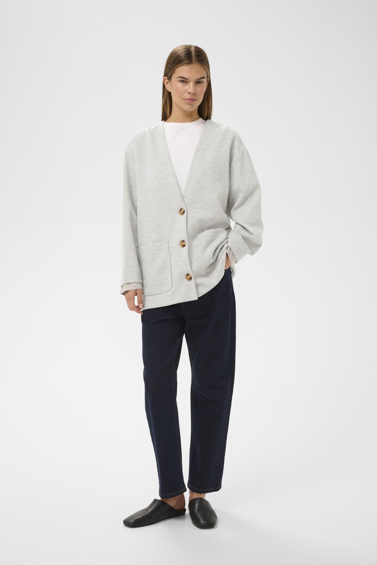 TWIGGYIW CARDIGAN New Light Grey Melange - 30028 - 30112261