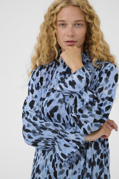 GRACIEIW PRINTED DRESS BLUE PAINTED DOT - 900003317 - 30112281 Thumbnail