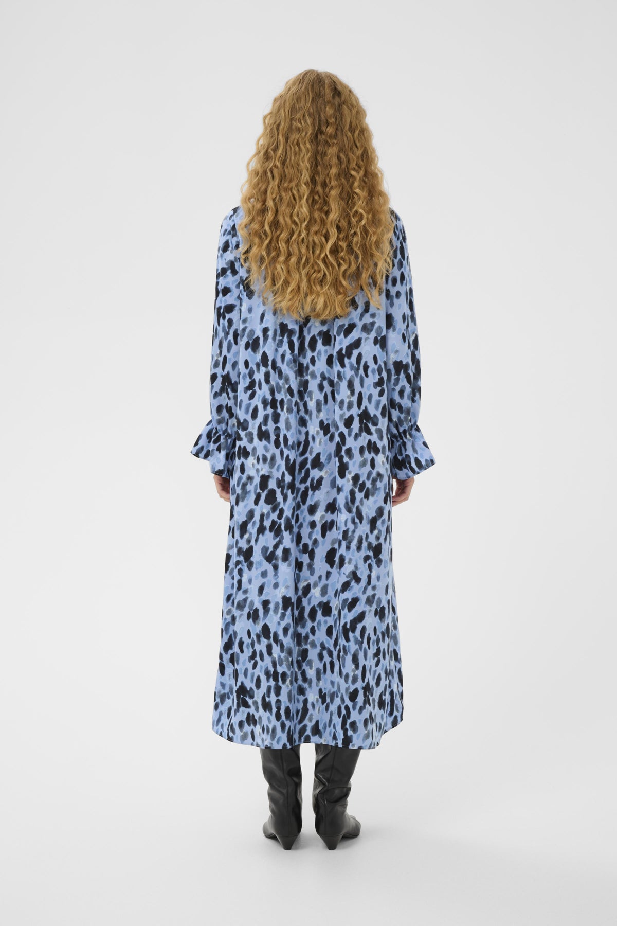 GRACIEIW PRINTED DRESS BLUE PAINTED DOT - 900003317 - 30112281