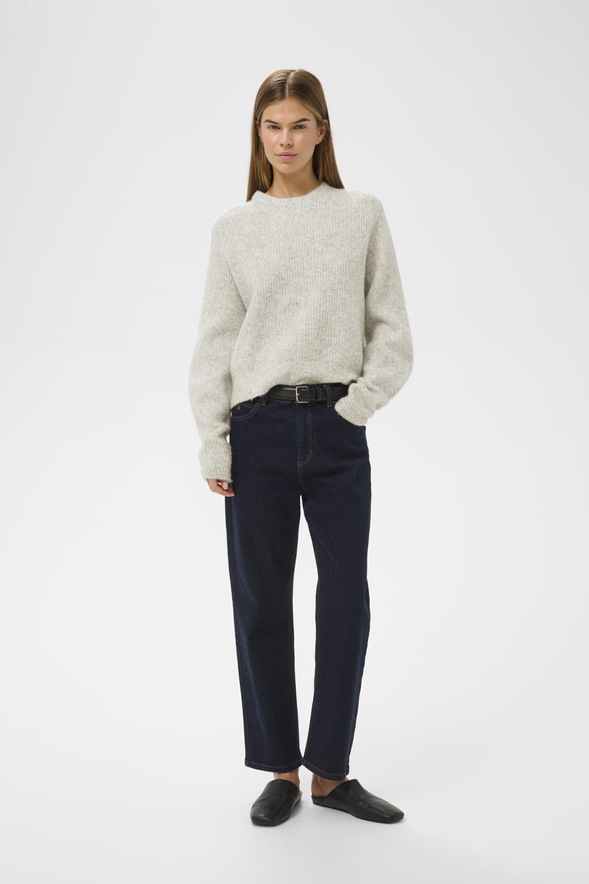 NIASIW PULLOVER New Light Grey Melange - 30028 - 30112296