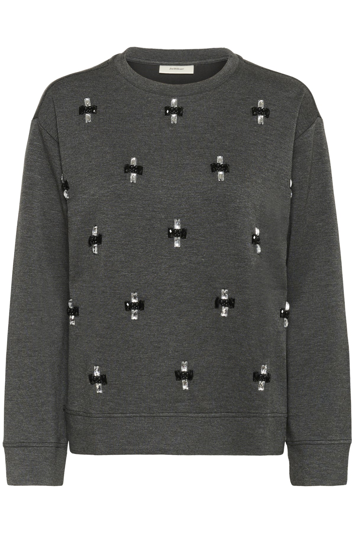 KINCENTIW MELANGE DECO BLOUSE Dark Grey Melange - 300596 - 30112305