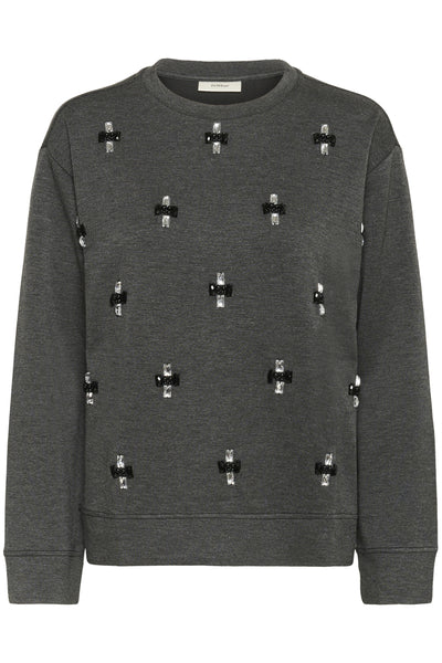 KINCENTIW MELANGE DECO BLOUSE Dark Grey Melange - 300596 - 30112305 Thumbnail