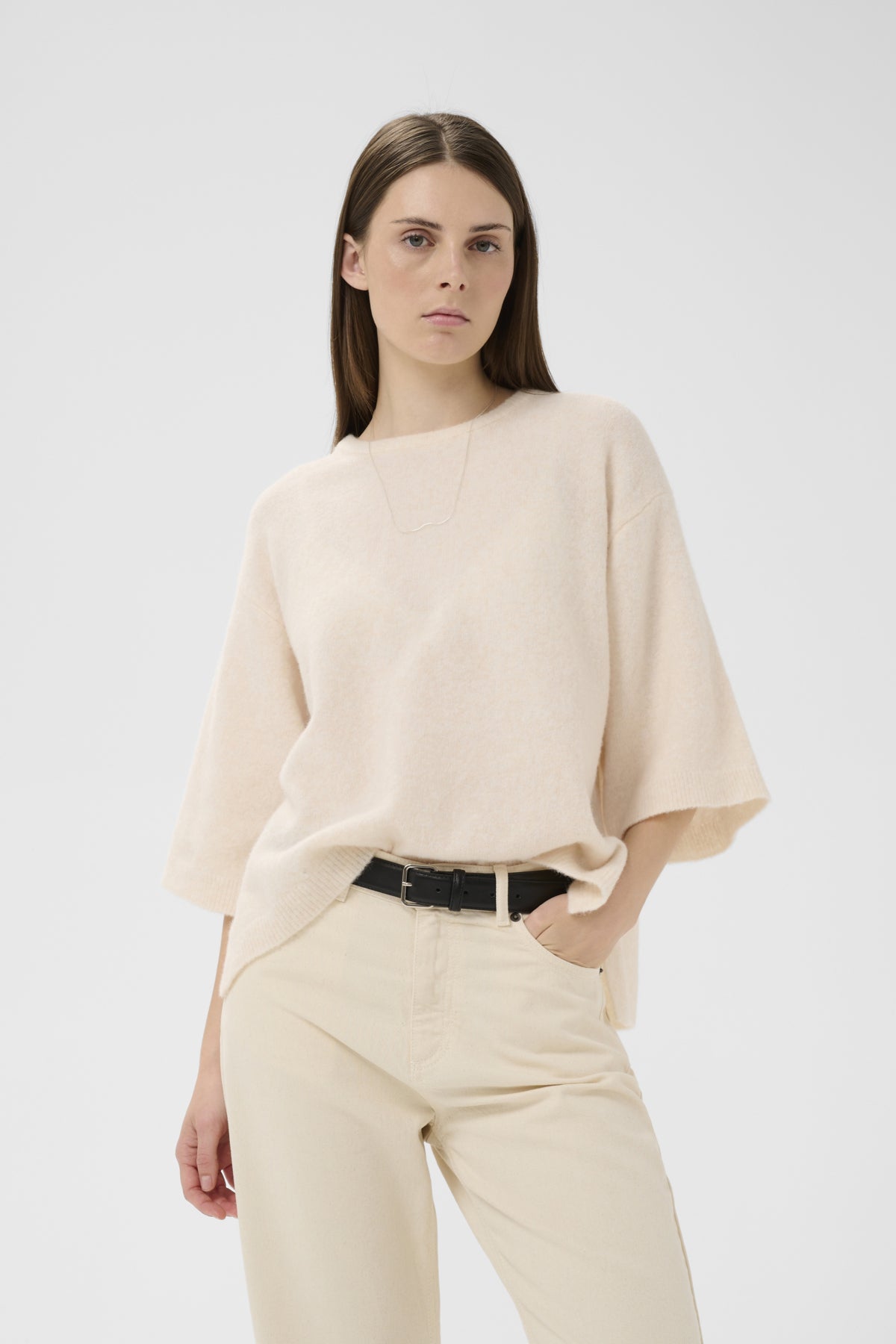 GUNIIW TEE Whisper White Melange - 110701 - 30112412