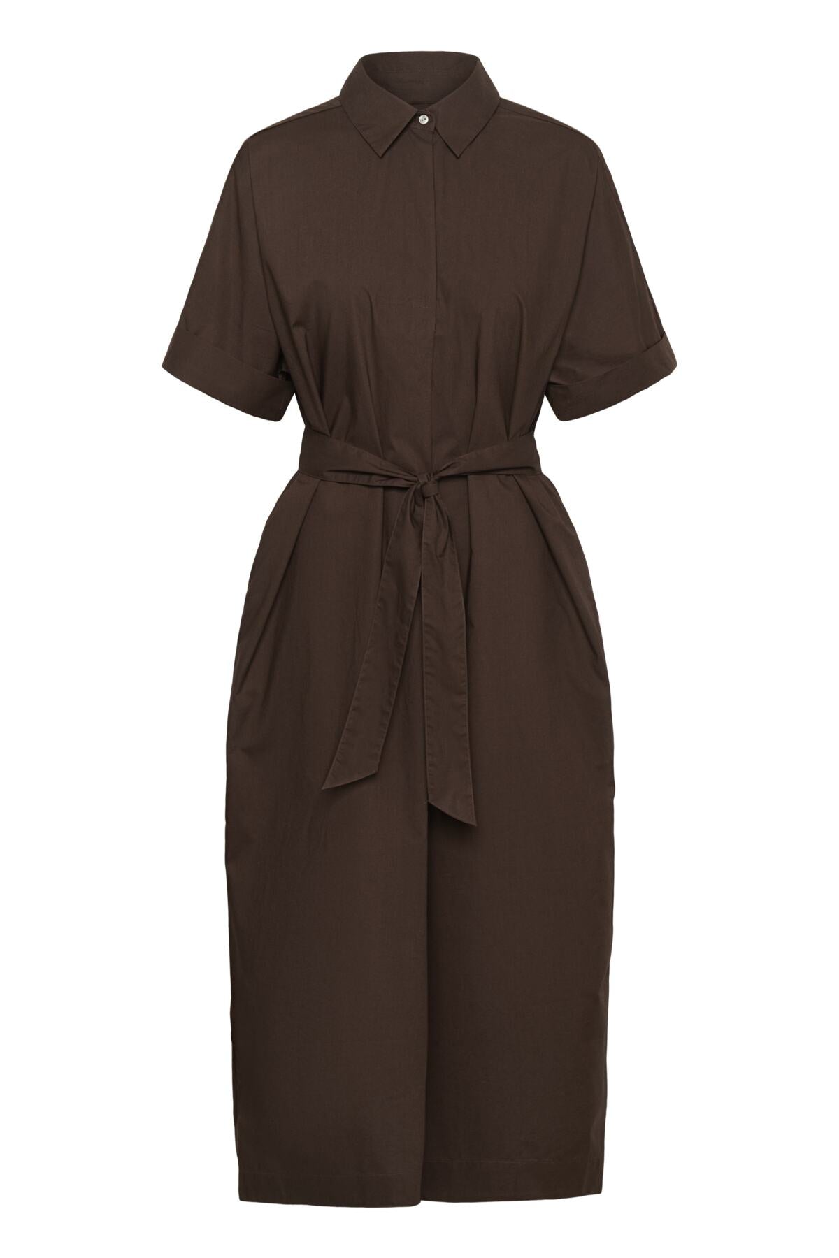 ELLINIW COLLAR DRESS Coffee Bean - 190915 - 30112538