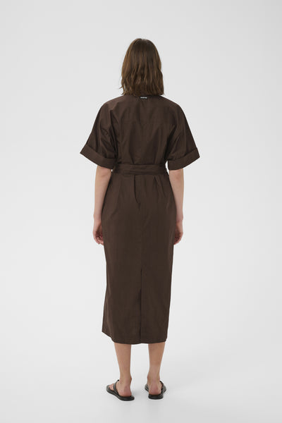 ELLINIW COLLAR DRESS Coffee Bean - 190915 - 30112538 Thumbnail