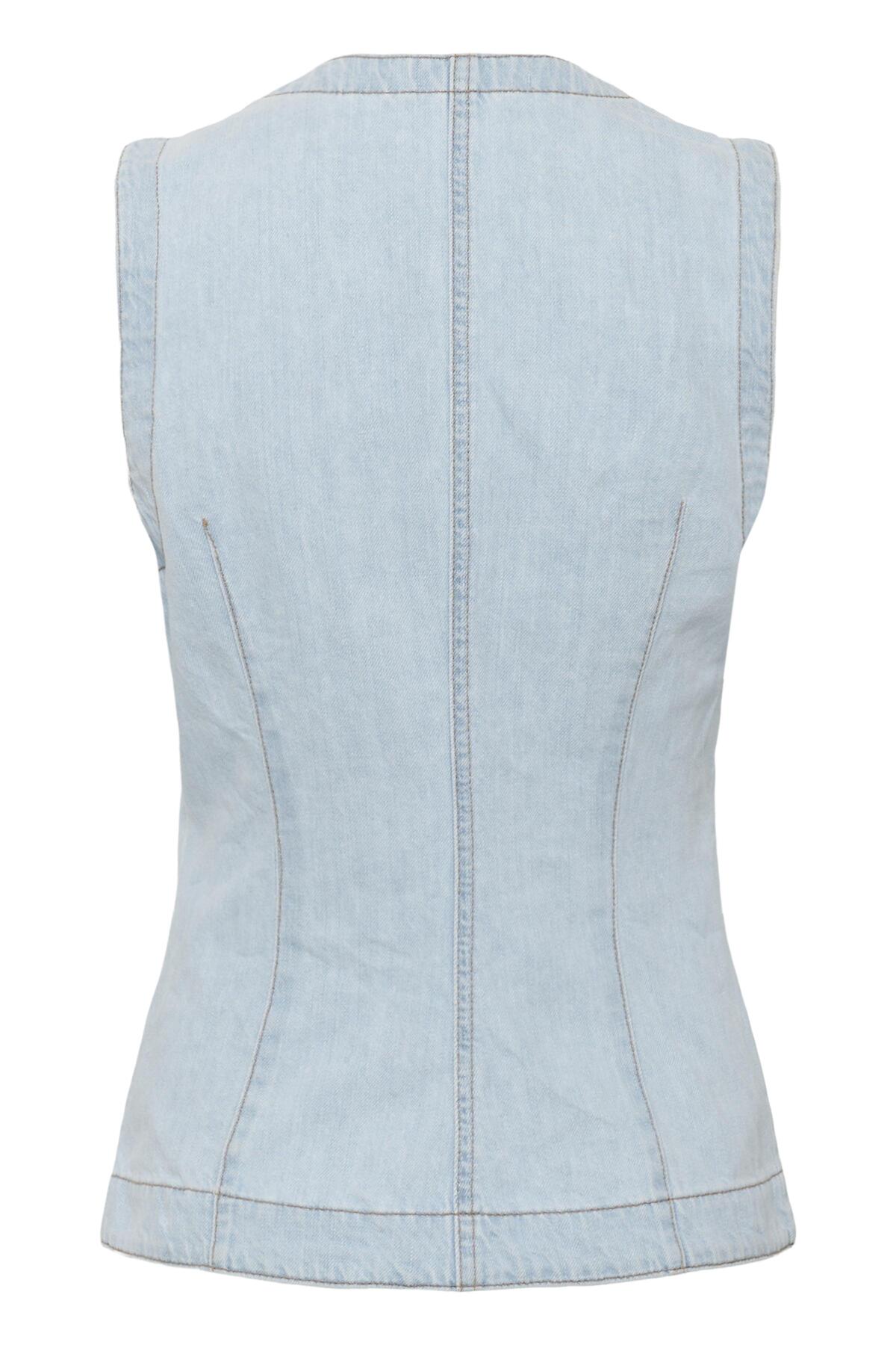 ELLYIW WAISTCOAT BLEACHED BLUE DENIM - 90000662 - 30112549