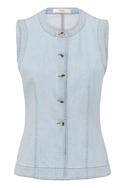 ELLYIW WAISTCOAT BLEACHED BLUE DENIM - 90000662 - 30112549 Thumbnail