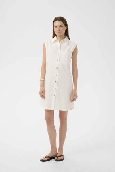 ELLYIW DENIM DRESS Pure White - 300001 - 30112550 Thumbnail