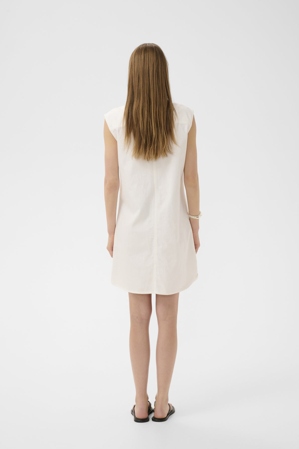 ELLYIW DENIM DRESS Pure White - 300001 - 30112550