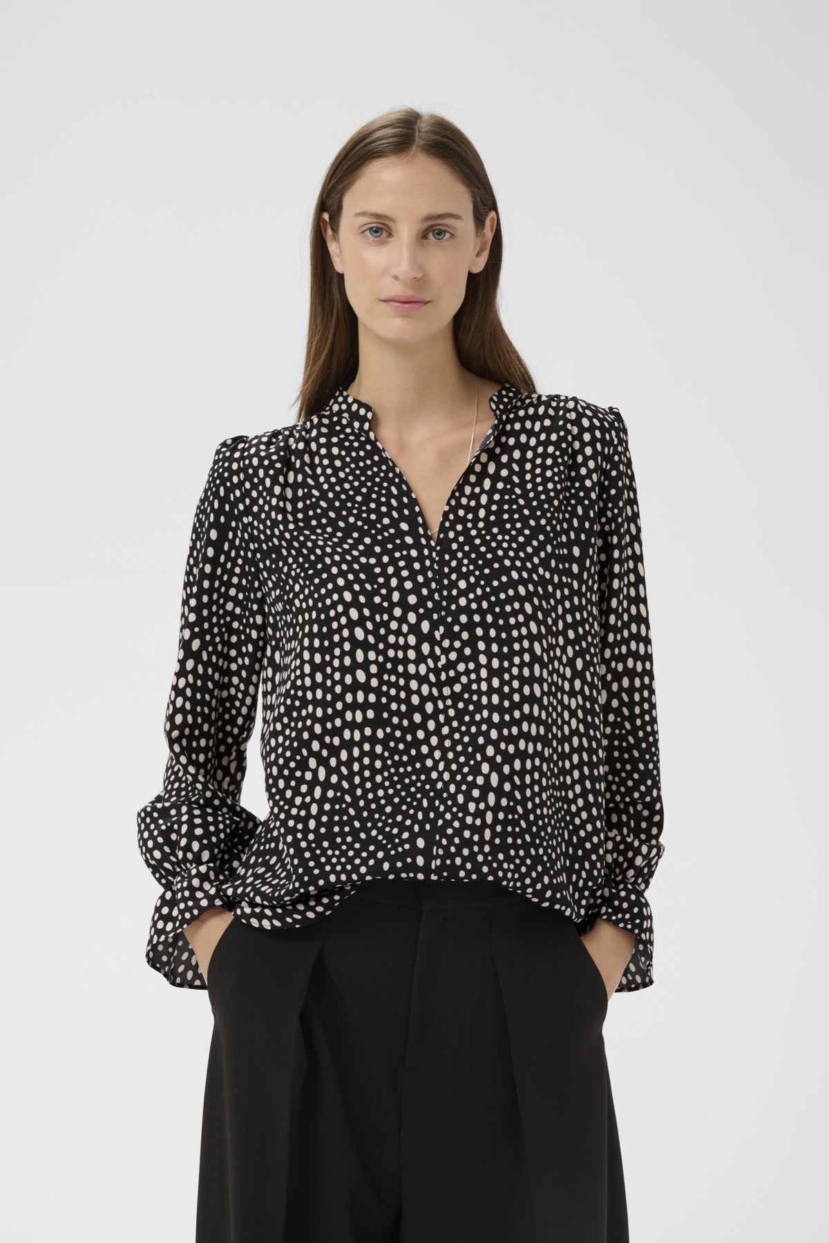 LIBERTYIW BLOUSE BLACK FADED DOT - 900007186 - 30112584
