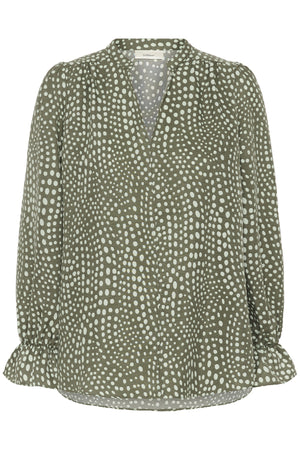 LIBERTYIW BLOUSE GREEN FADED DOT - 900007187 - 30112584