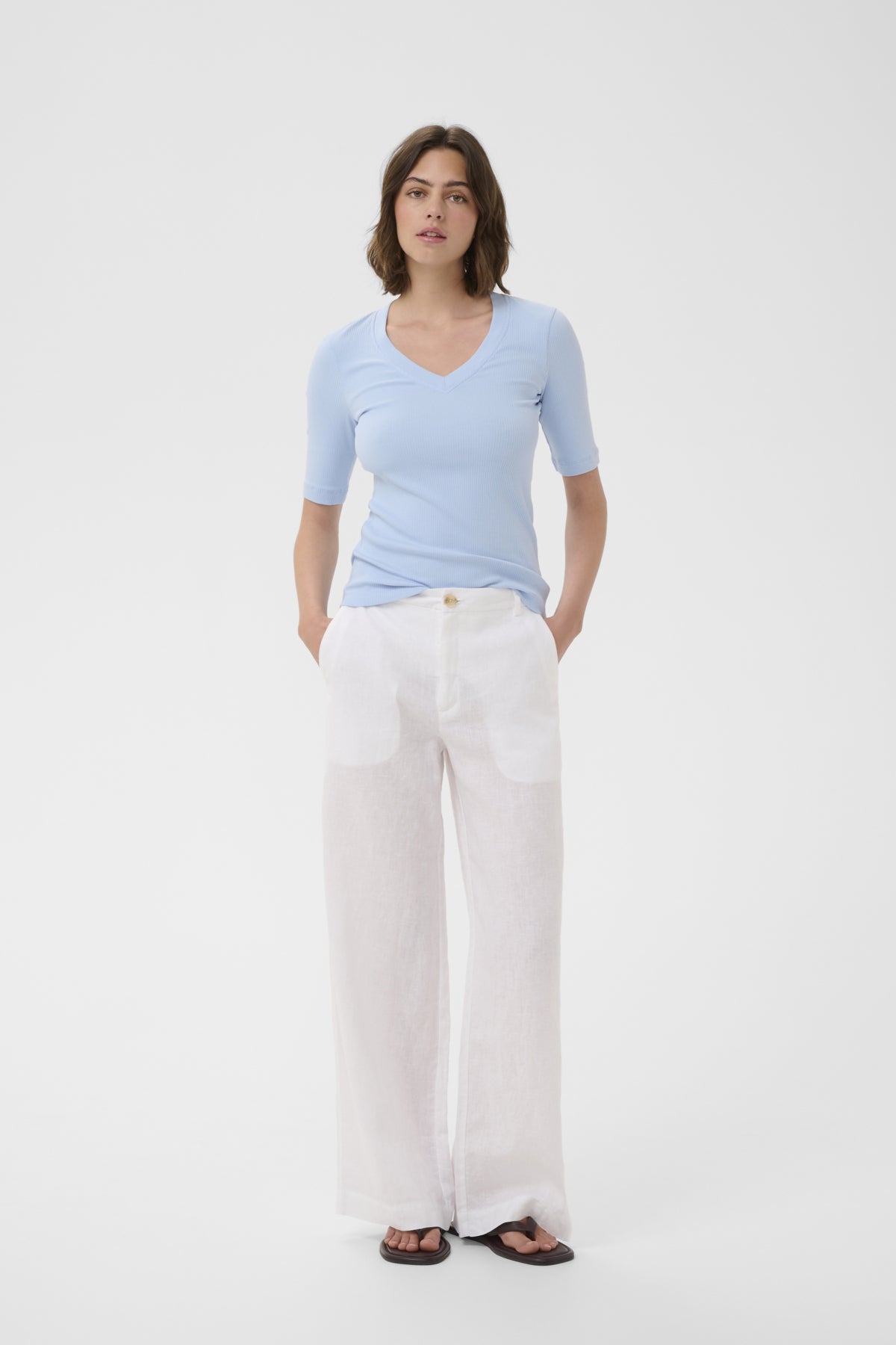 ELINORIW SOLINA PANTS Pure White - 300001 - 30112597