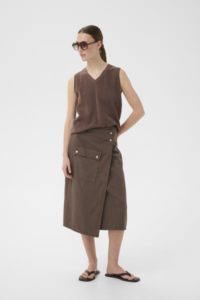 GLADYSIW DENIM WRAP SKIRT Coffee Quartz - 181307 - 30112613 Thumbnail