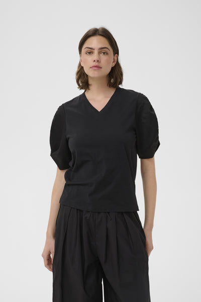 GUDRUNIW V-NECK TSHIRT Black - 194008 - 30112627 Thumbnail