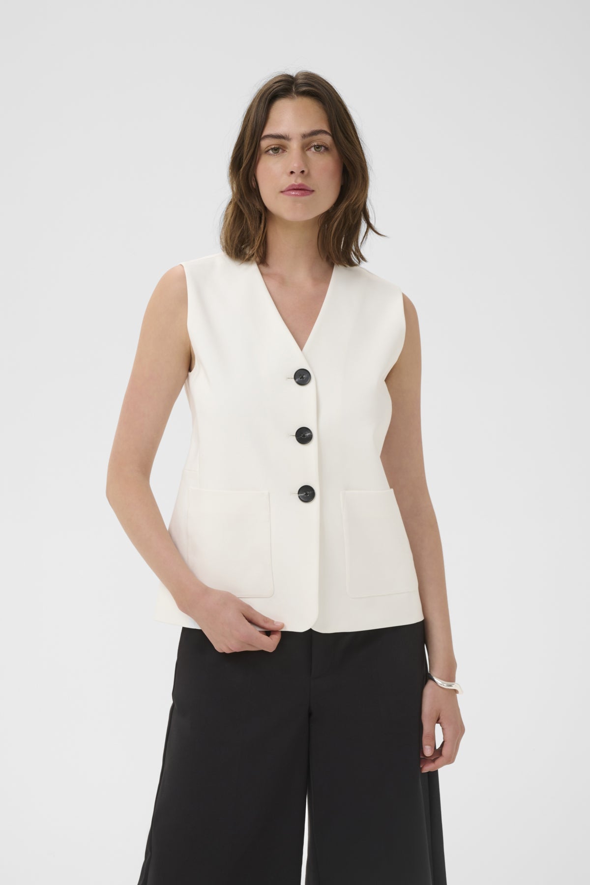 ZELLAIW HIP WAISTCOAT Whisper White - 110701 - 30112629