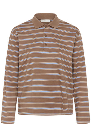 FIKKIAIW POLO TSHIRT CHOCOLATE MALT TRIPLE STRIPE - - 30112643