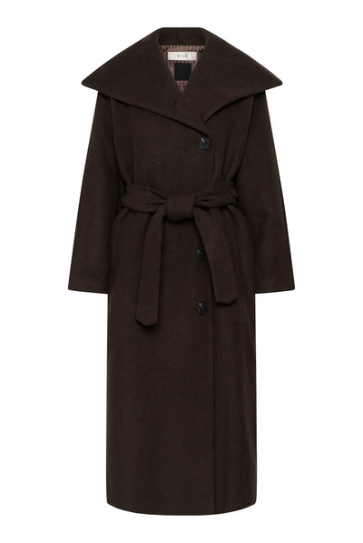ZORAHIW LONG COAT Chocolate Brown - 191109 - 30112646 Thumbnail
