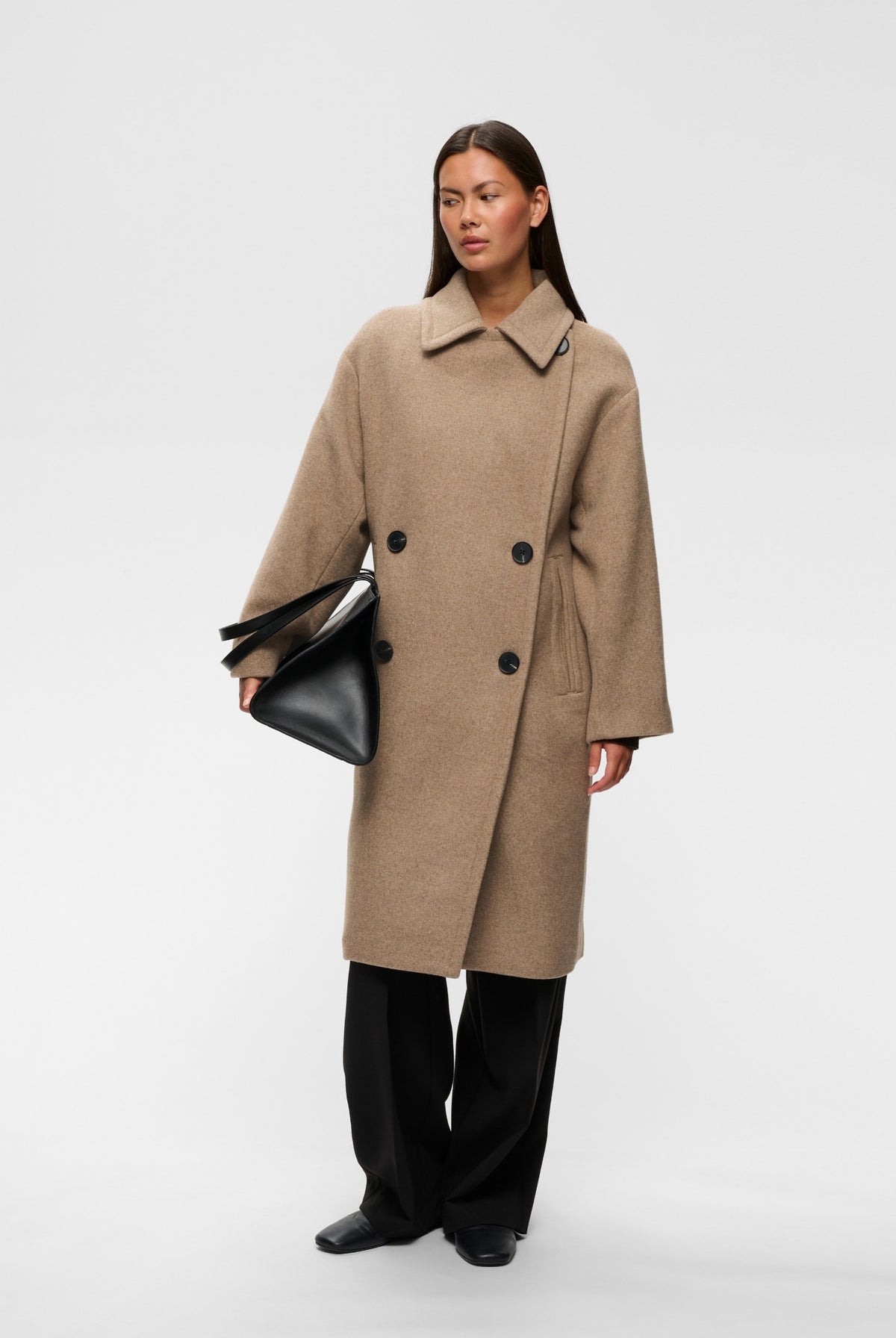 ZORAHIW DB COAT Sandy Grey Melange - 1813041 - 30112647
