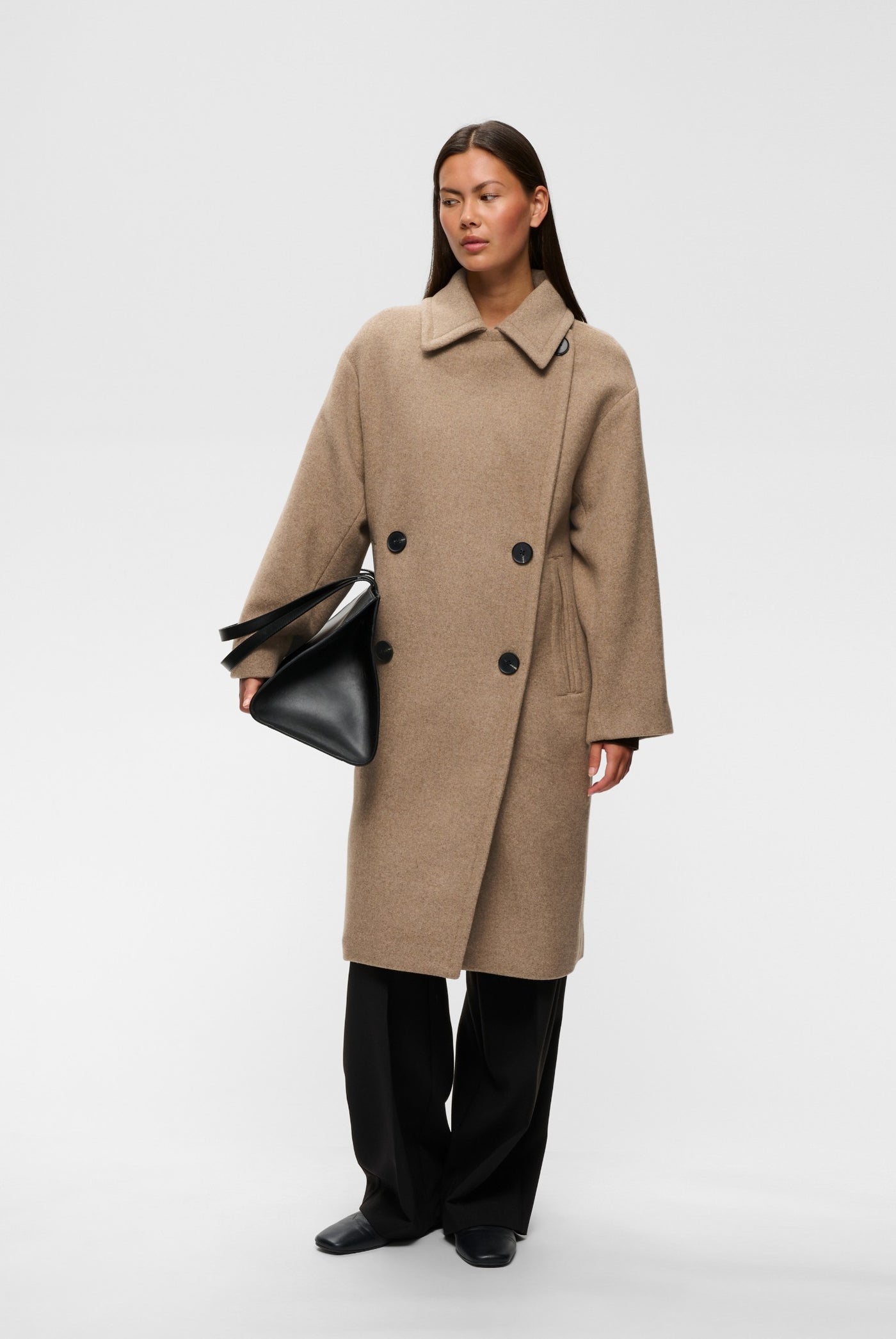 ZORAHIW DB COAT Sandy Grey Melange - 1813041 - 30112647