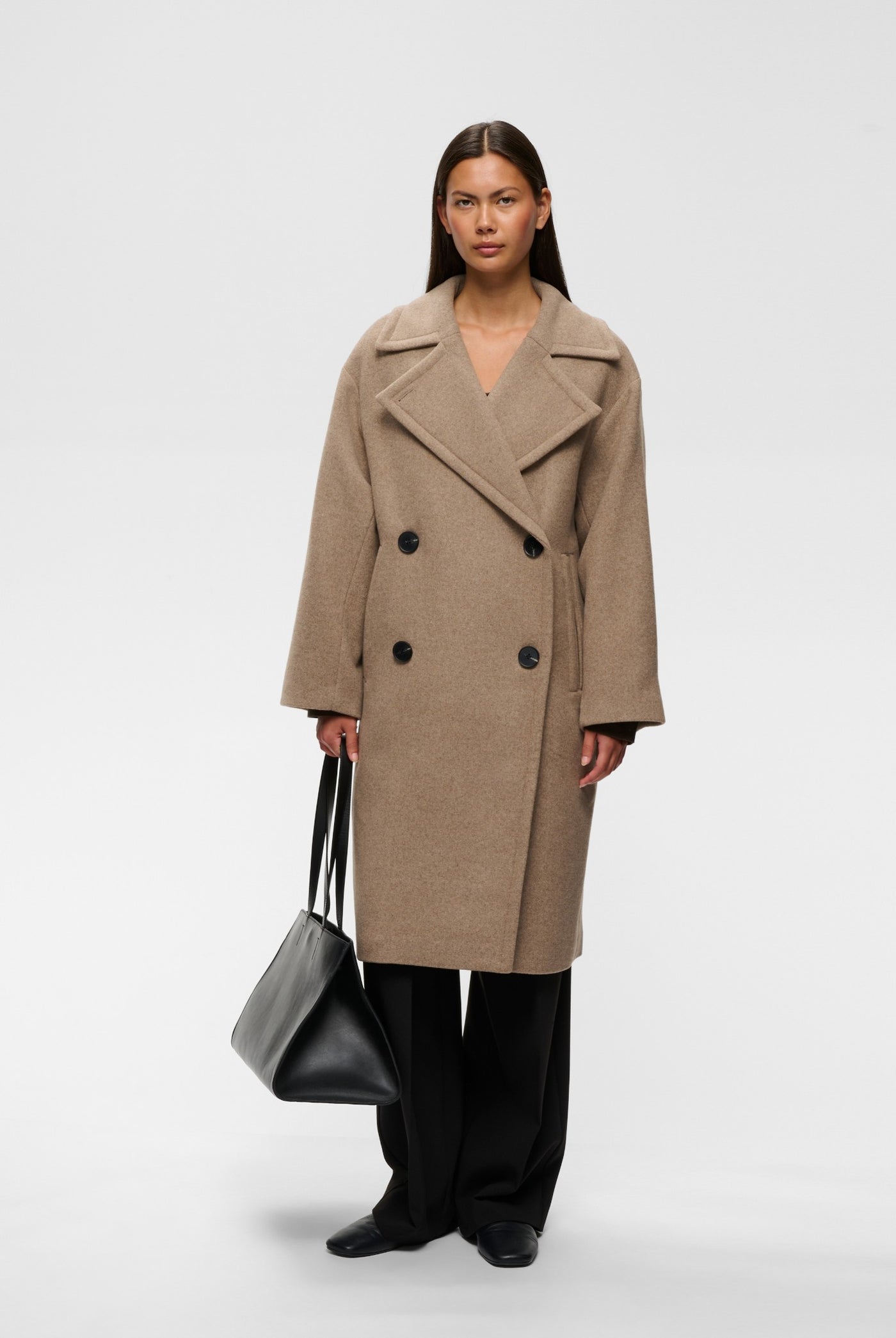 ZORAHIW DB COAT Sandy Grey Melange - 1813041 - 30112647