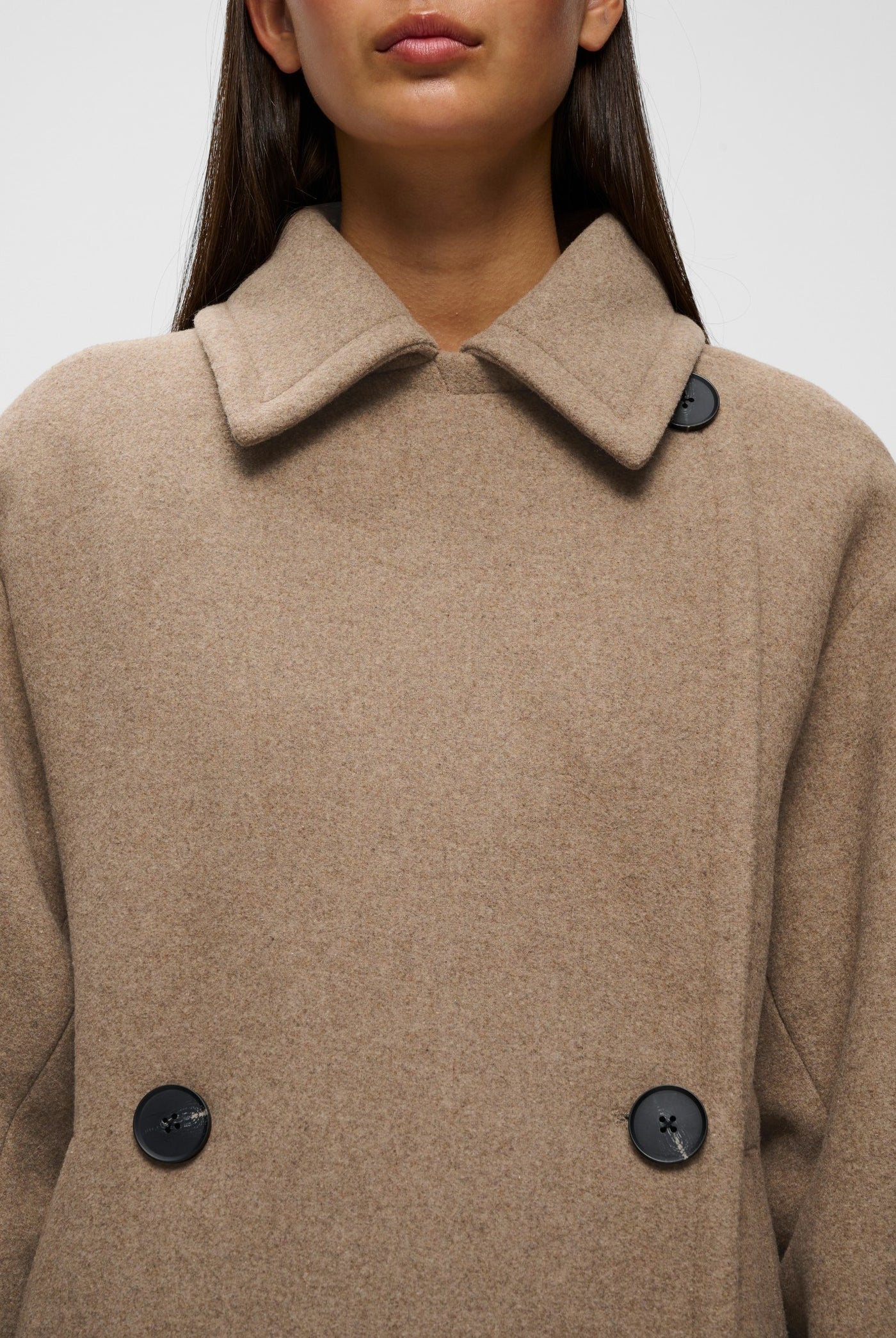 ZORAHIW DB COAT Sandy Grey Melange - 1813041 - 30112647