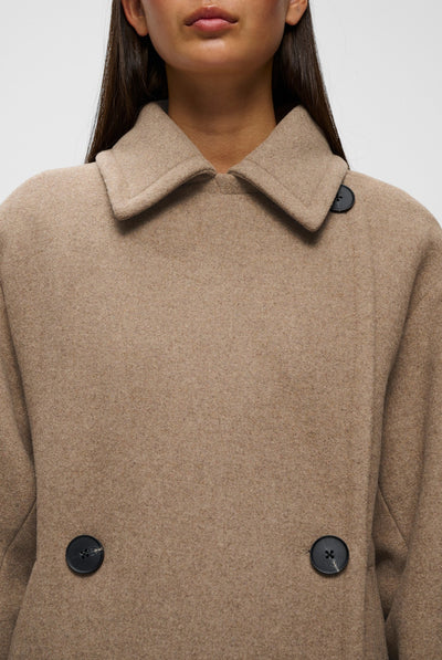 ZORAHIW DB COAT Sandy Grey Melange - 1813041 - 30112647 Thumbnail