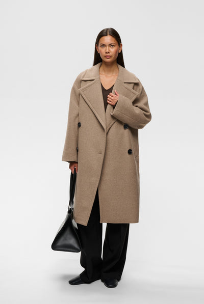 ZORAHIW DB COAT Sandy Grey Melange - 1813041 - 30112647 Thumbnail