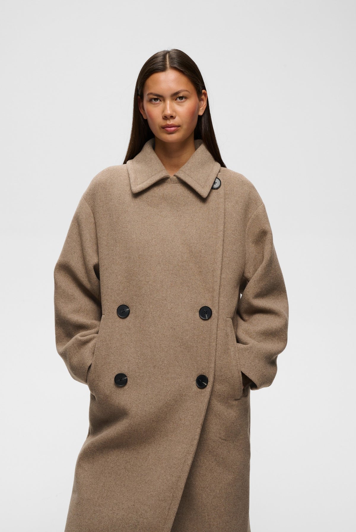 ZORAHIW DB COAT Sandy Grey Melange - 1813041 - 30112647