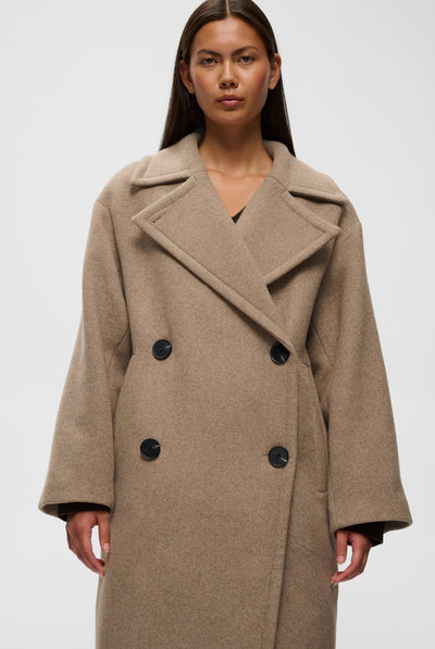 ZORAHIW DB COAT Sandy Grey Melange - 1813041 - 30112647 Thumbnail