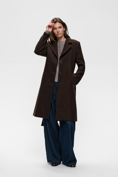 ZORAHIW CLASSIC COAT Chocolate Brown - 191109 - 30112648 Thumbnail