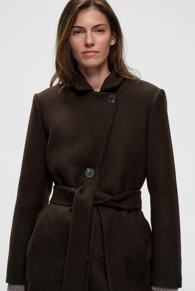 ZORAHIW CLASSIC COAT Chocolate Brown - 191109 - 30112648 Thumbnail