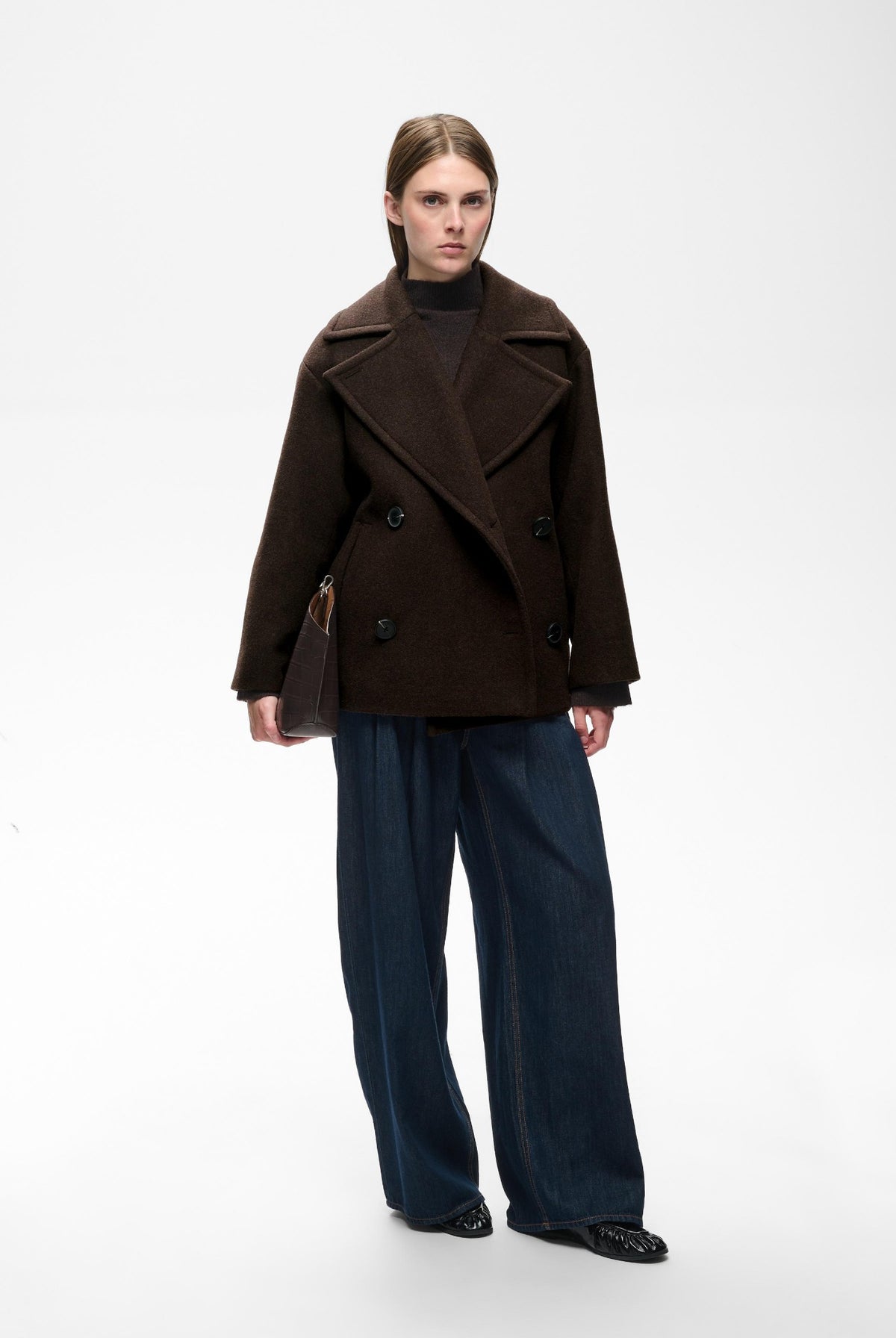 ZORAHIW SHORT DB COAT Chocolate Brown - 191109 - 30112649
