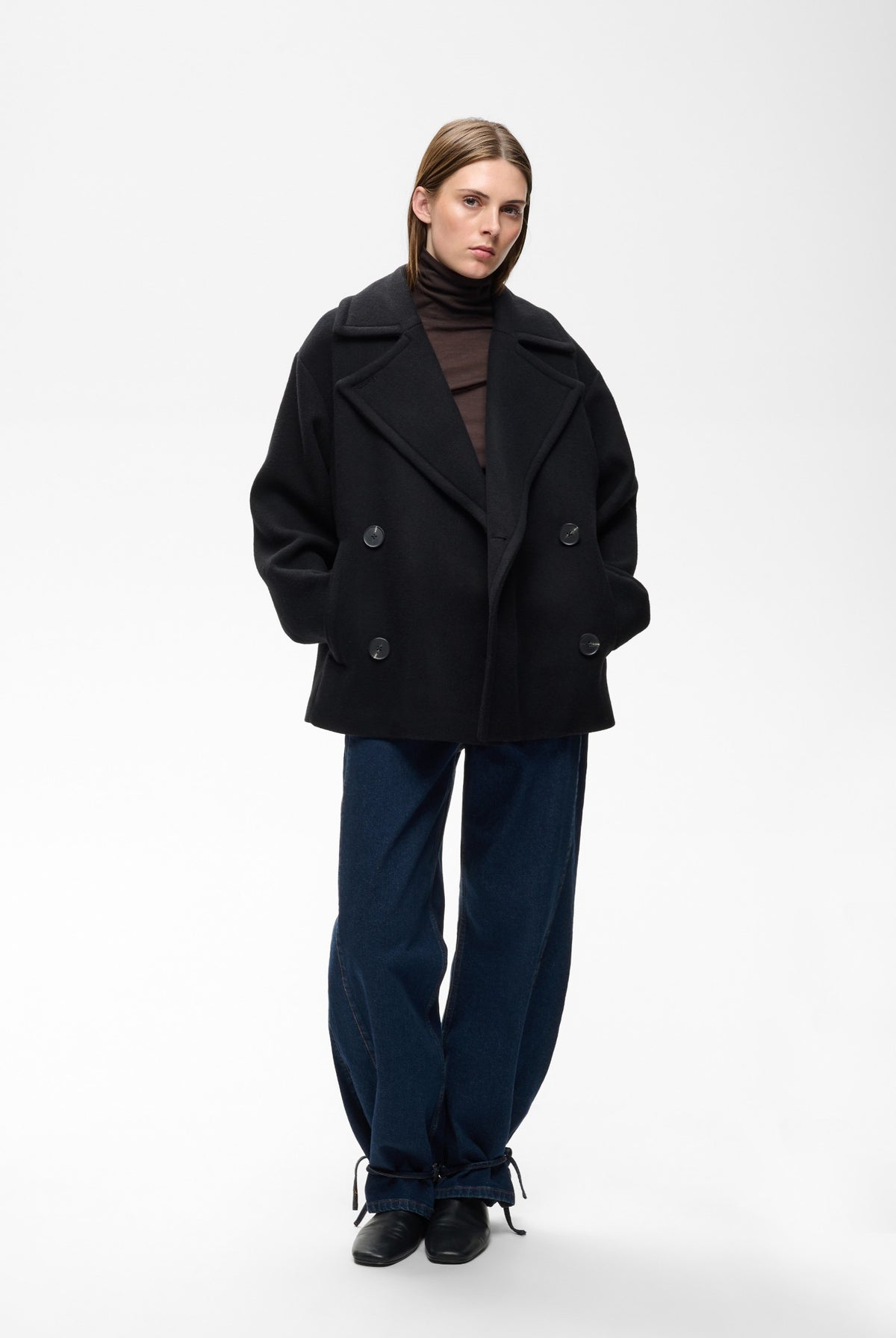ZORAHIW SHORT DB COAT Black - 194008 - 30112649