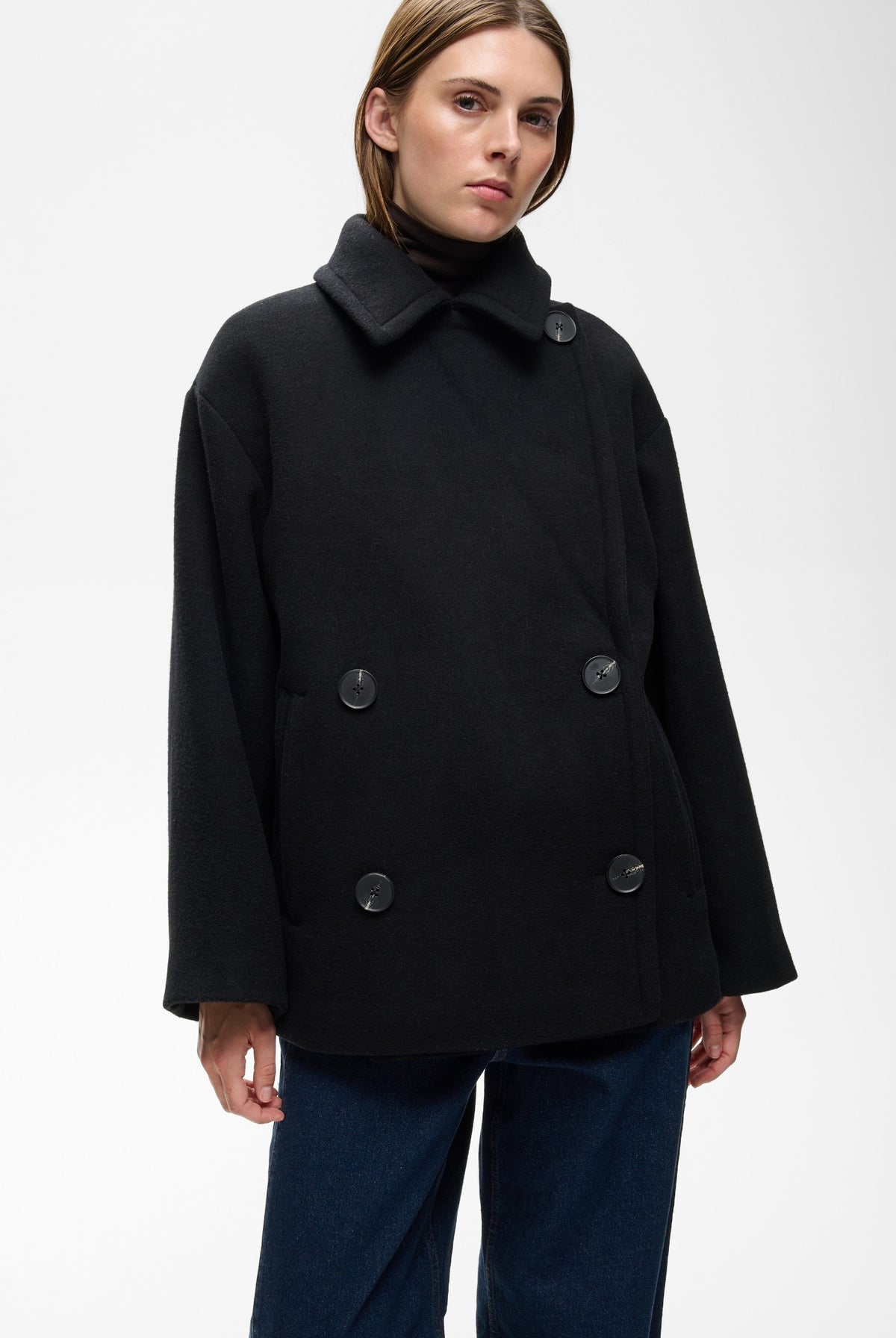 ZORAHIW SHORT DB COAT Black - 194008 - 30112649