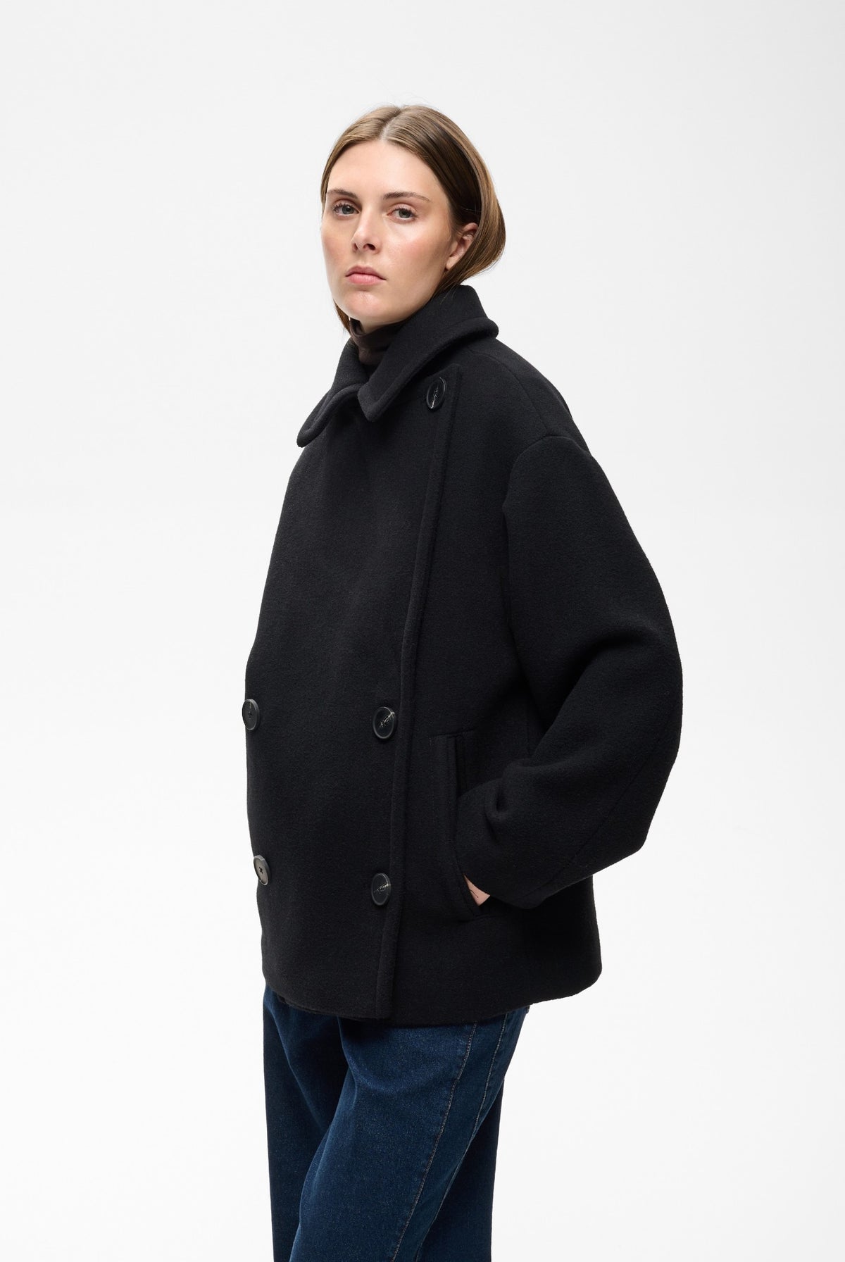 ZORAHIW SHORT DB COAT Black - 194008 - 30112649