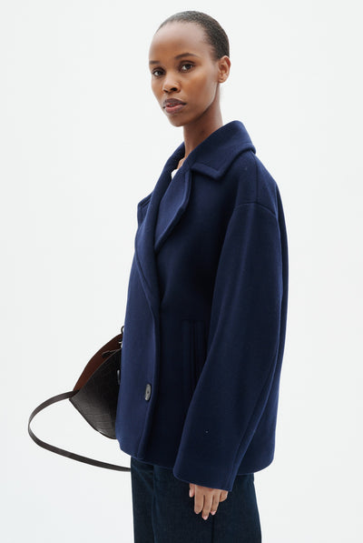 ZORAHIW SHORT DB COAT Marine Blue - 300005 - 30112649 Thumbnail