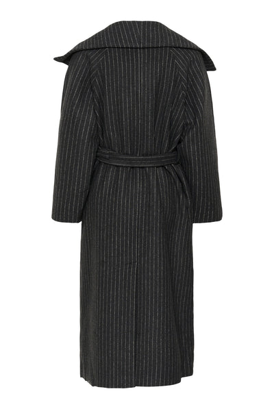 ZORAHIW LONG COAT PINSTRIPED DARK GREY MELANGE PINSTRIPE - - 30112650 Thumbnail