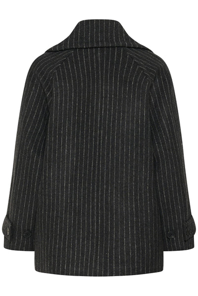 THORAIW MINONA COAT PINSTRIPED DARK GREY MELANGE PINSTRIPE - - 30112652 Thumbnail